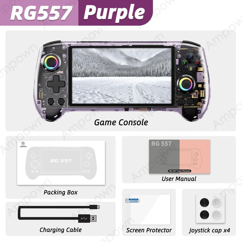 Consola de juegos portátil ANBERNIC con pantalla AMOLED de 5,48 pulgadas, sistema operativo Android, ventilador de refrigeración, reproductor de videojuegos portátil, sistema operativo Android y joystick capacitivo, ideal