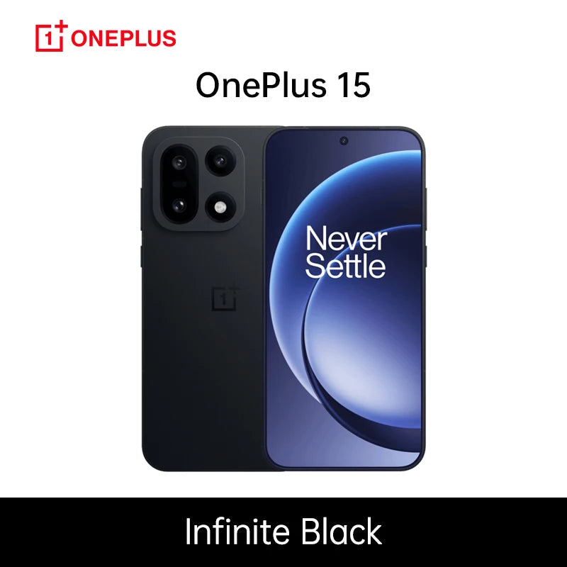Smartphone OnePlus 15 5G Versión Global, Snapdragon 8 Elite Gen 5, pantalla de 165Hz, 7300mAh, 120W, NFC, color negro