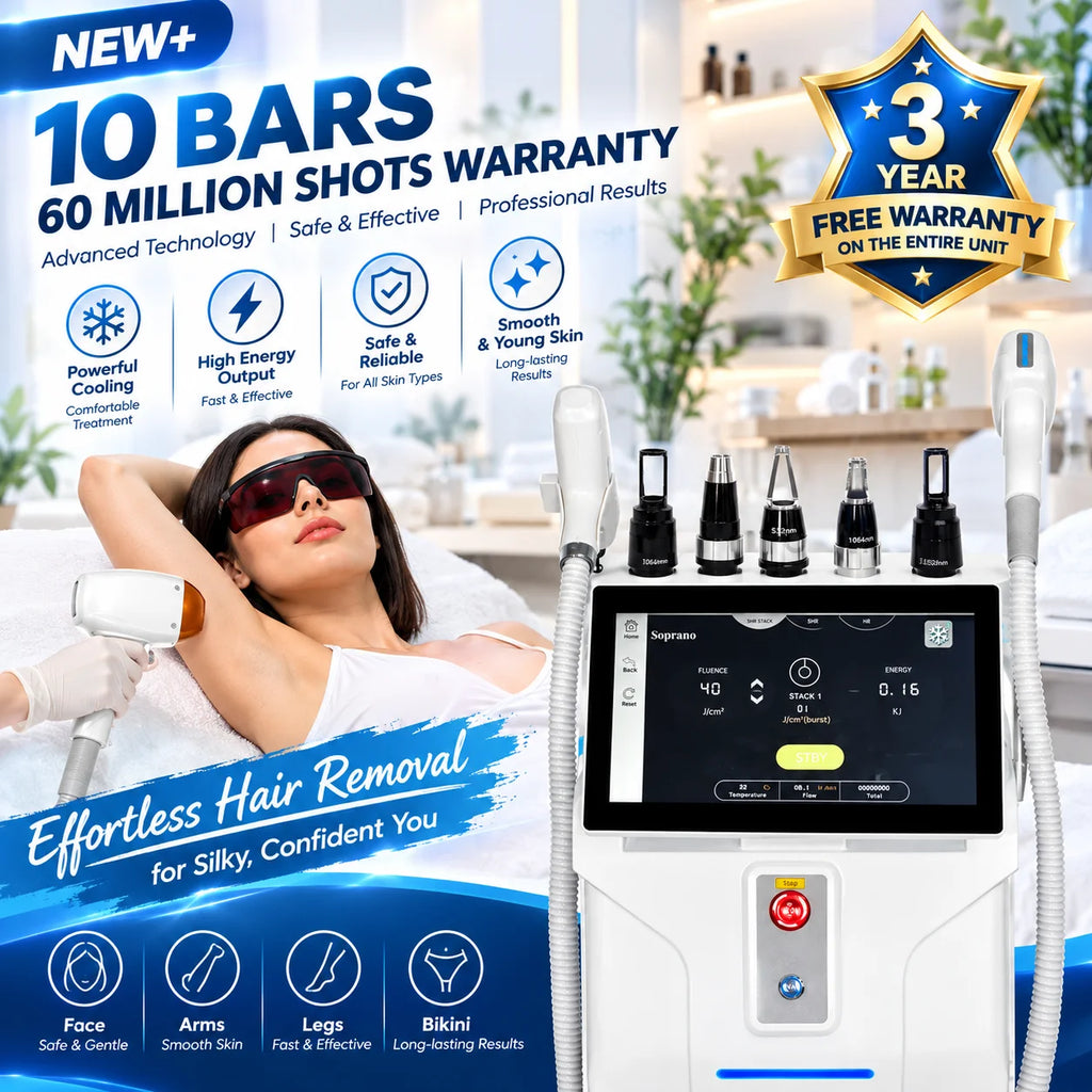 Máquina de Depilación Láser de Diodo 808 FAC 5000W 2 en 1 con Manija de Preencendido, Depilación Permanente e Indolora, Máquina de Eliminación de Tatuajes con Láser de Picosegundos