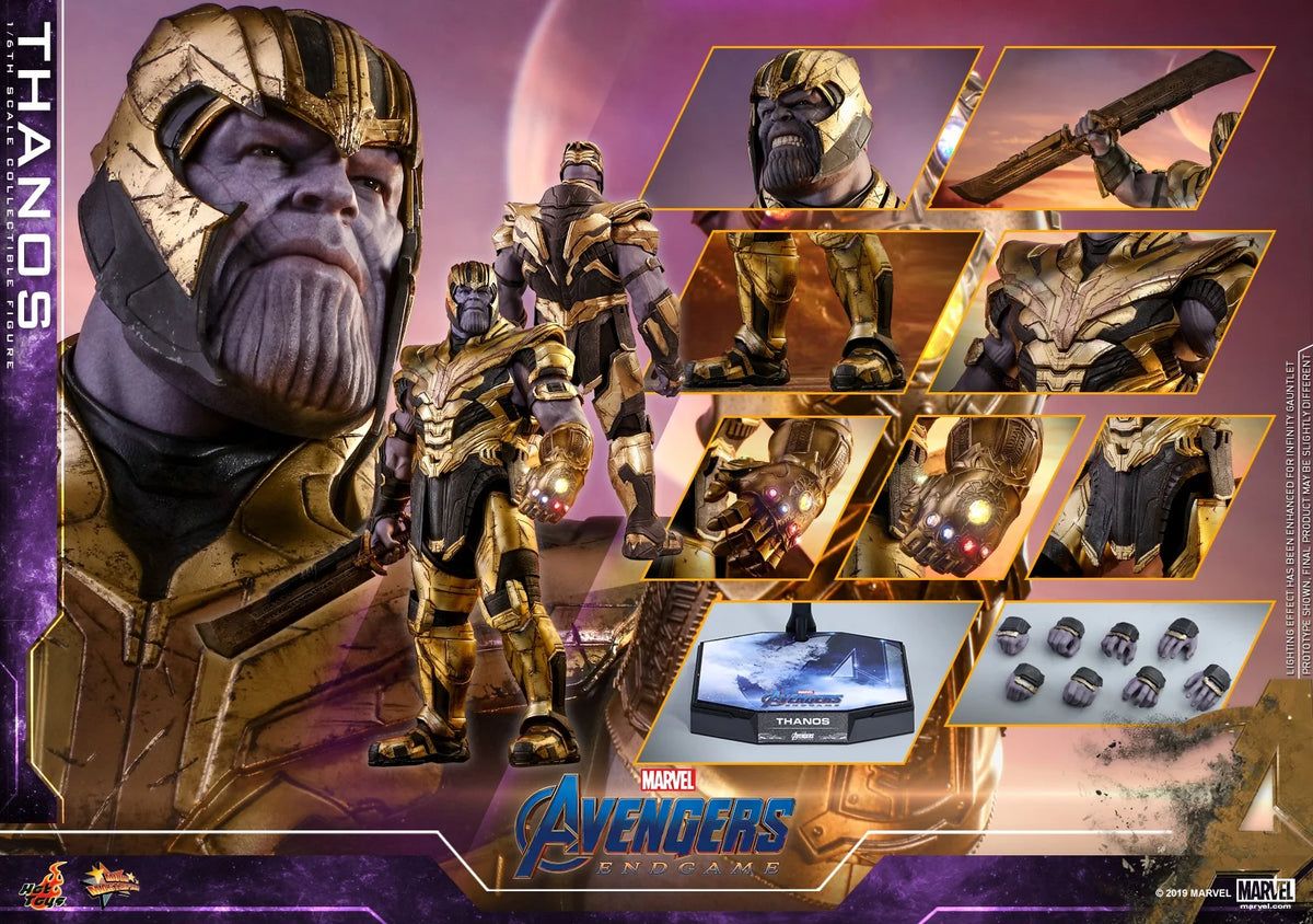 En existencia, Figura de acción articulada original HotToys HT Marvel MMS529 Avengers 4 Thanos 3.0, adorno coleccionable