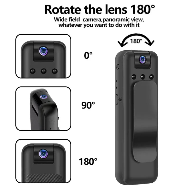 Mini cámara HD 1080P, grabadora de vídeo Digital pequeña y portátil, videocámara de vigilancia, vídeo de visión nocturna para cámara corporal de policía, infrarrojos