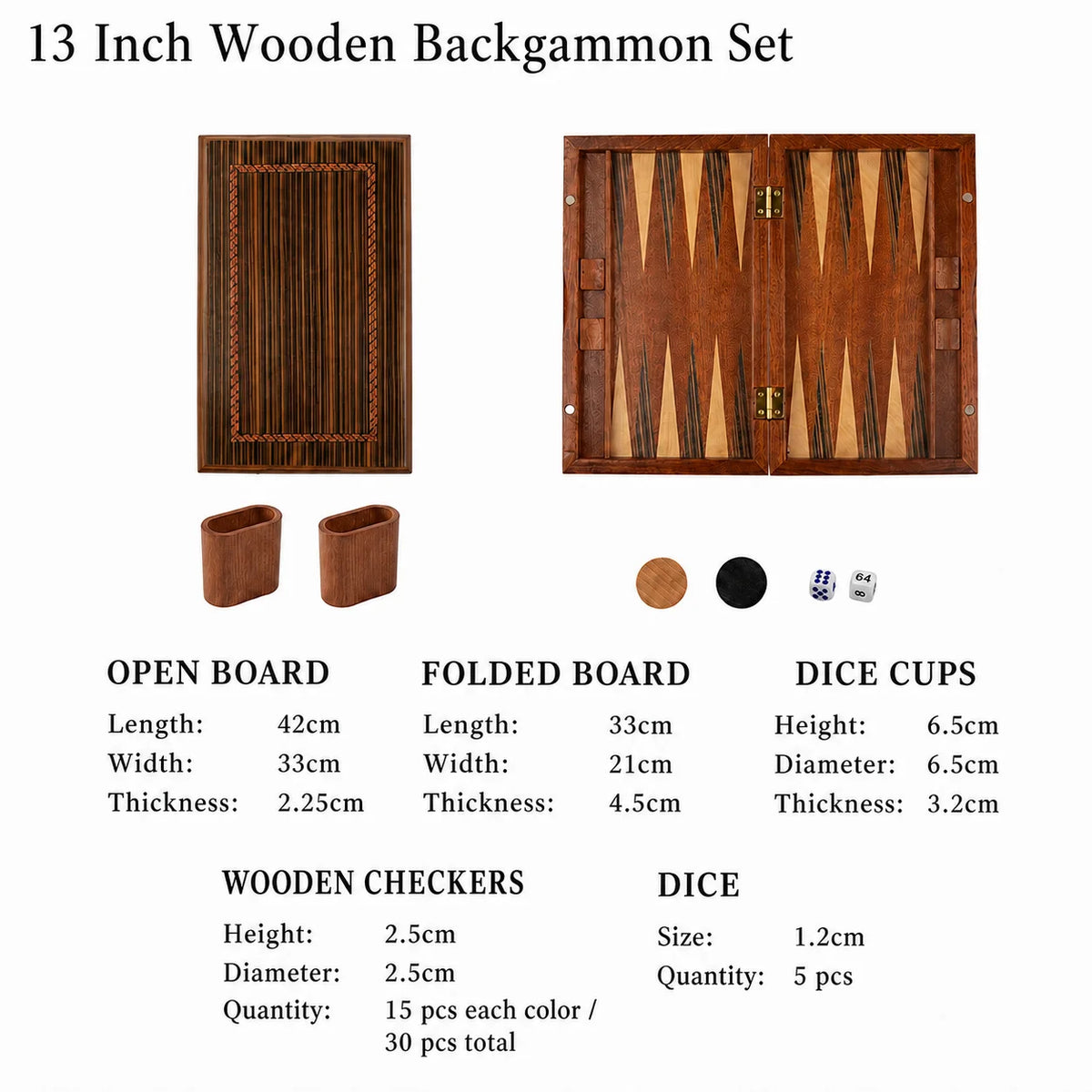 Juego de ajedrez y backgammon profesional de lujo, de madera maciza, tablero grande plegable de 11 a 19 pulgadas, hecho a mano, regalo para juegos de mesa familiares