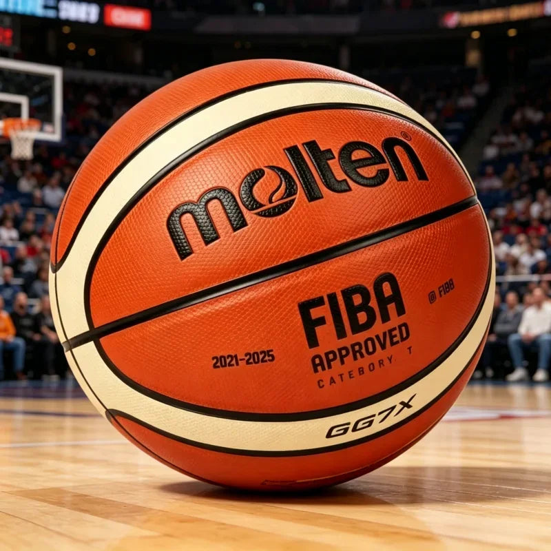 Balón de Baloncesto Molten GG5X GG6X GG7X de Cuero PU para Adultos, Adolescentes y Niños, para Partidos y Entrenamientos en Interiores y Exteriores, Aprobado por la FIBA