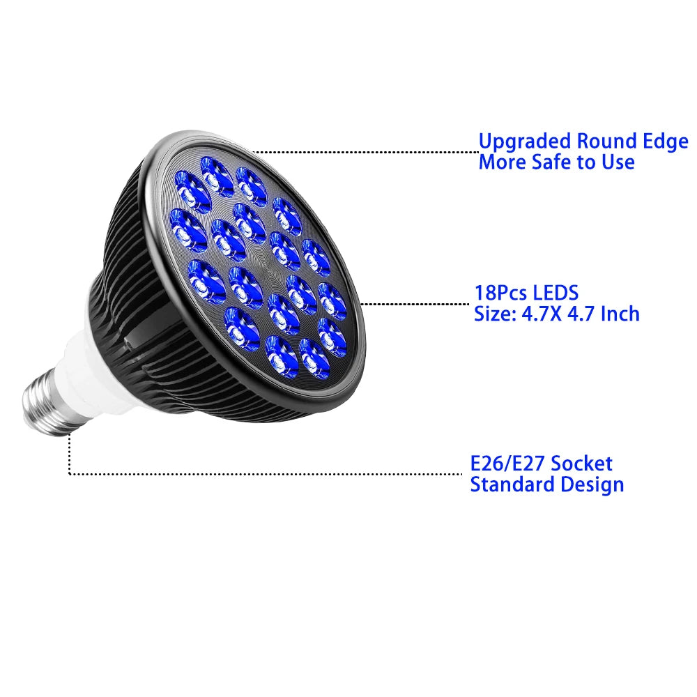 Lámpara de terapia de bronceado con luz azul de 18 LED, 460nm, para el cuidado de la piel de la cara y el cuerpo, eliminación de manchas de acné, dispositivo de fisioterapia, lámpara de belleza