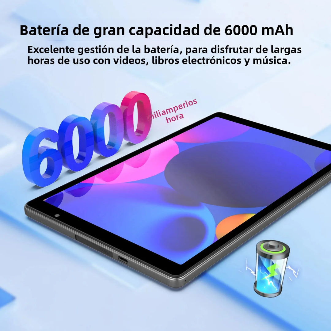 Último tableta Android 14, tableta de 10 pulgadas, procesador de cuatro núcleos, WiFi 5G, 4 GB de ROM + 32 GB de RAM, resolución de 1280*800, batería de 6000 mAh