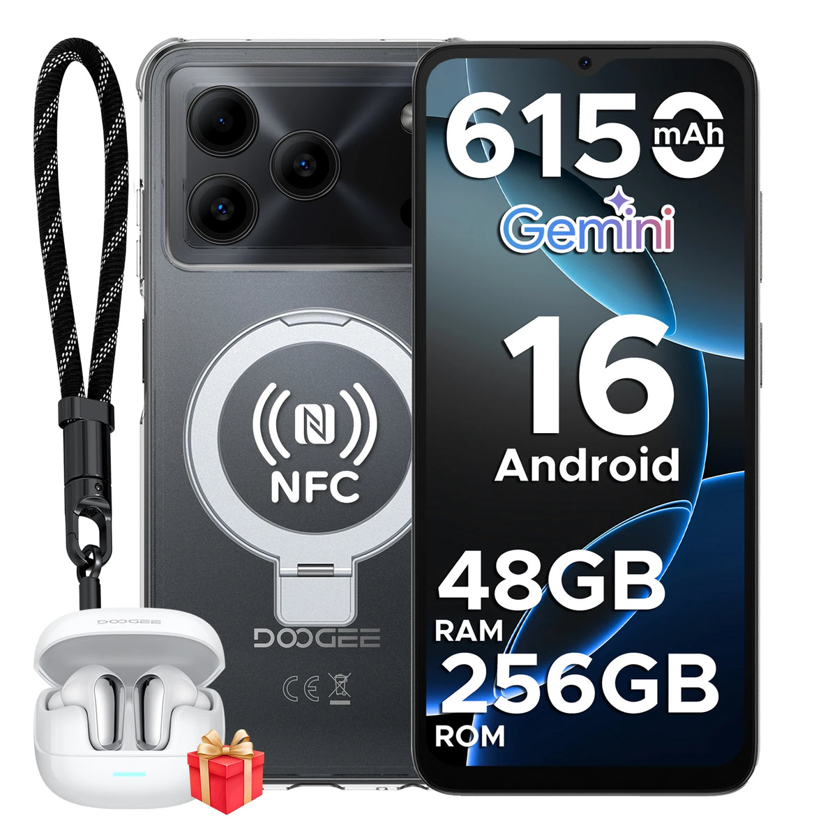Smartphone DOOGEE Note56 Plus VIP Edition 48GB 256GB, batería grande de 6150mAh, pantalla de 6.56'' 90Hz, cámara de 50MP, NFC, teléfonos móviles Android 16