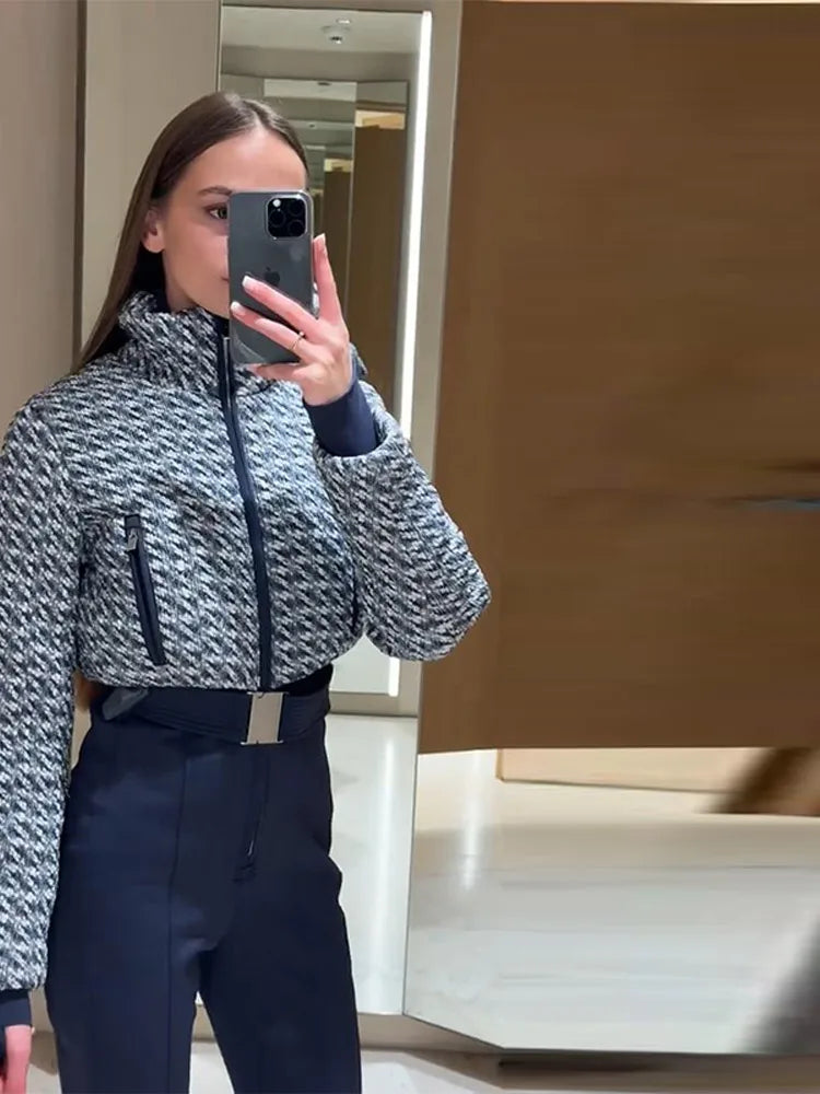 Mono de esquí para mujer, abrigos con cinturón y cierre de cuello levantado, pantalones acampanados, ropa de abrigo cálida para invierno, conjuntos de una pieza para deportes de nieve
