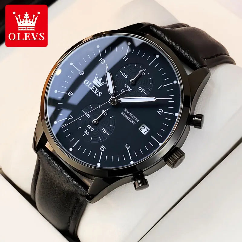 Reloj OLEVS 2880 para hombre, reloj de cuarzo multifuncional clásico y original, resistente al agua, con fecha luminosa, en caja de regalo