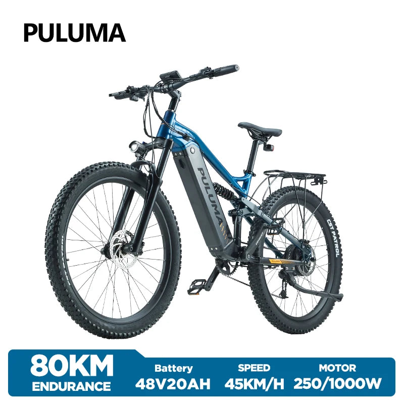 PULUMA PH001 1000W Motor 48V20Ah Battery Ebike Mountain Electric Bicycle with Torque Sensor & Throttle,