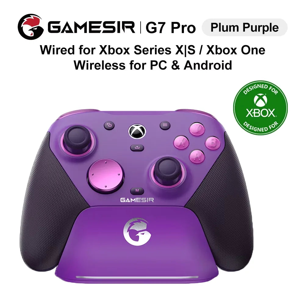 Mando GameSir G7 Pro Plum Purple, morado, con botones y empuñaduras texturizadas