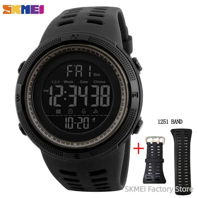 SKMEI 1251 Digital Watch for Men Waterproof Sports Electronic Countdown Mens Wristwatches Military Date Clock 1560 Reloj Hombre
