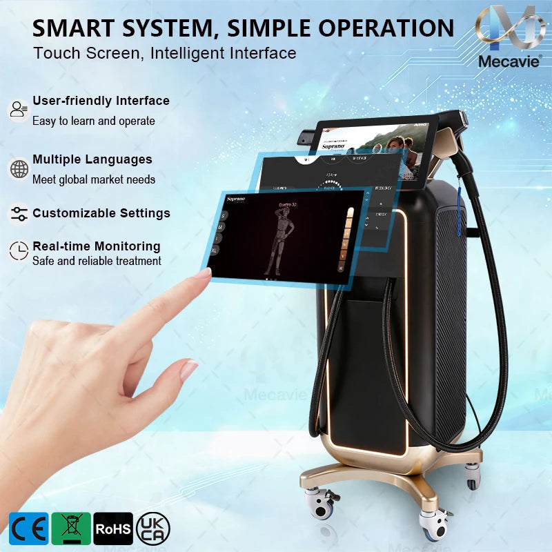 Máquina Vertical 2 en 1 de Depilación Láser de Diodo y Eliminación de Tatuajes con Picosegundos, Peeling de Carbono, Eliminación de Pigmentos de Cejas y Manchas
