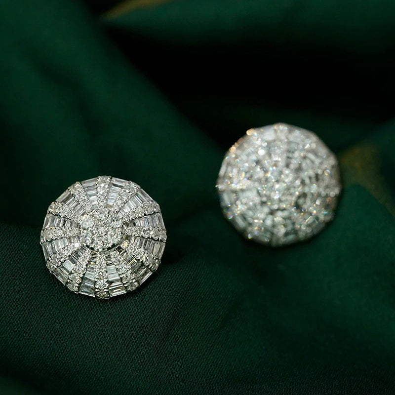 Aazuo joyería de moda 18K oro blanco diamantes naturales 1,48ct pendientes redondos de lujo para bebé niña amiga regalo fino Au750