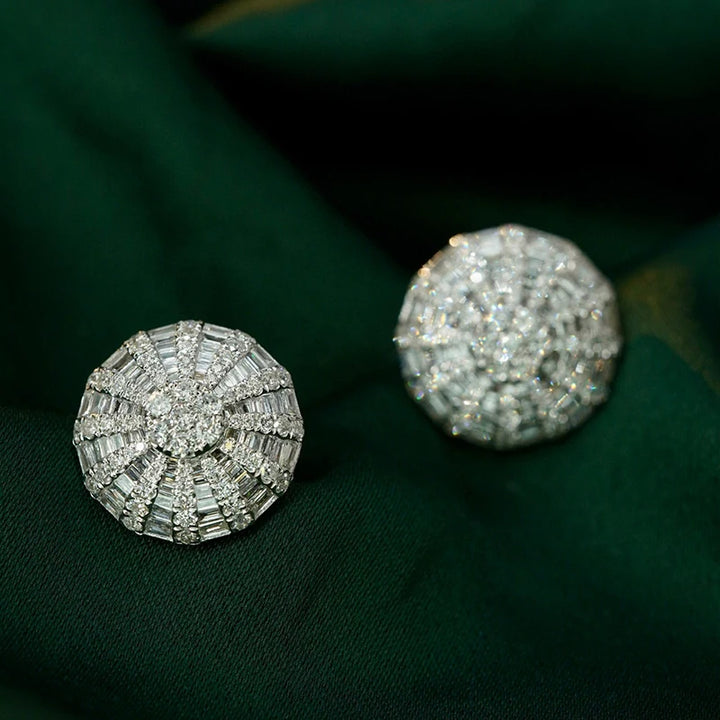 Aazuo joyería de moda 18K oro blanco diamantes naturales 1,48ct pendientes redondos de lujo para bebé niña amiga regalo fino Au750