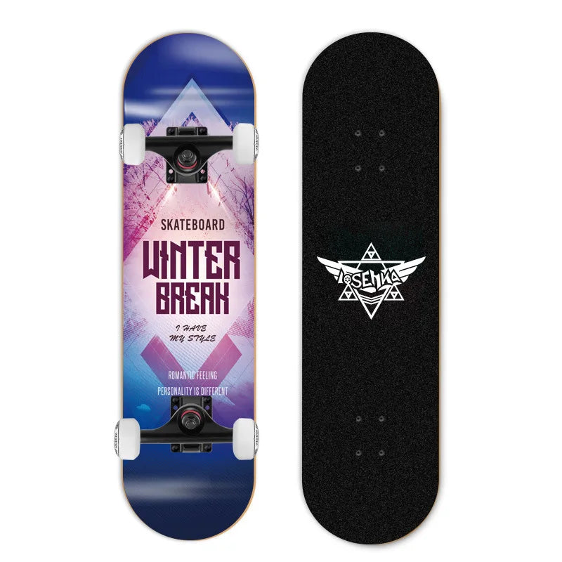 Patineta de Doble Kick para Principiantes, 7 Capas de Madera de Arce, Cuatro Ruedas, Cruiser Urbano, Tabla Completa para Adultos, Hombres, Mujeres y Adolescentes