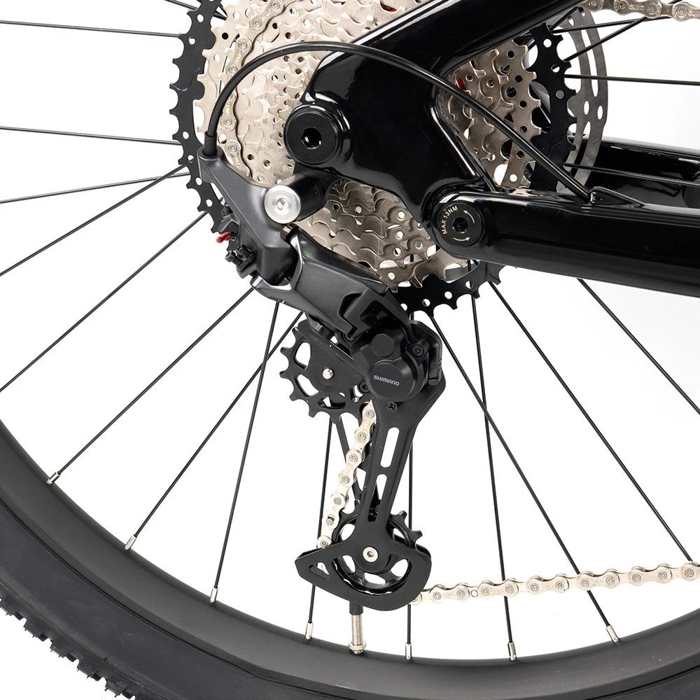 Bicicleta de montaña eléctrica, doble suspensión de fibra de carbono, bicicleta todoterreno