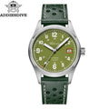 Reloj automático para hombre ADDIESDIVE NH35, reloj de lujo con cristal de zafiro, correa de cuero o acero inoxidable, luminiscencia BGW9 y resistencia al agua de 200 m
