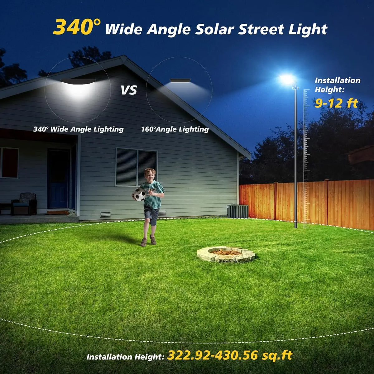 2/1 uds. Farola solar para exteriores, resistente al agua, con sensor de movimiento, luz de inundación LED alimentada por energía solar para estacionamiento exterior