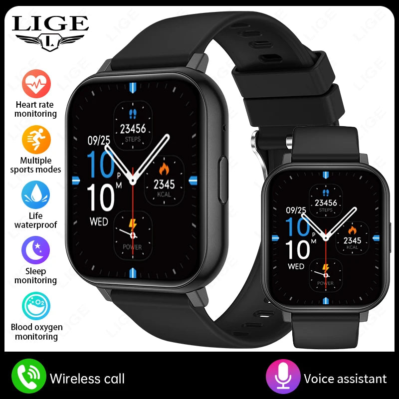 LIGE 2026 Nuevo reloj inteligente para mujer y hombre, reloj inteligente con llamadas Bluetooth, monitoreo de oxígeno en sangre y frecuencia cardíaca, regalo de vacaciones para mujer y hombre