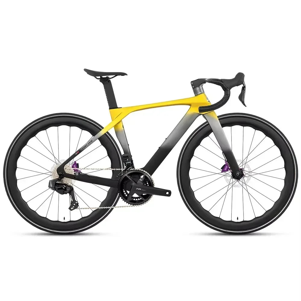 Bicicleta de carretera TWITTER T10pro con velocidad variable electrónica, bicicleta de 24 velocidades EDS TX7100, fibra de carbono T800, freno de disco hidráulico