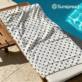 Toalla de baño clásica negra con lunares, color crema, de secado rápido, toalla de playa de microfibra, ligera, para natación, camping, yoga, playa