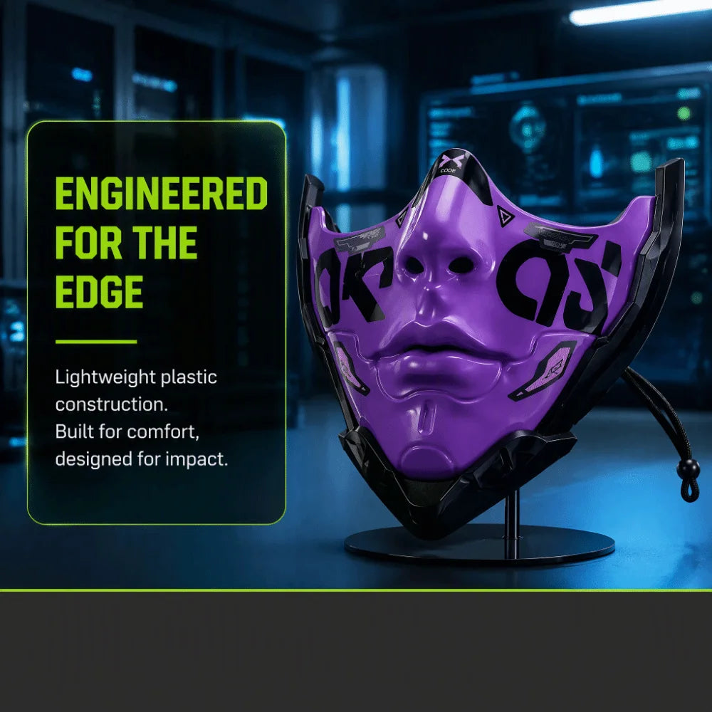 Máscara Facial Mecánica Estilo Ciberpunk, Máscara Robótica Futurista, Diseño Decorativo de Ciencia Ficción