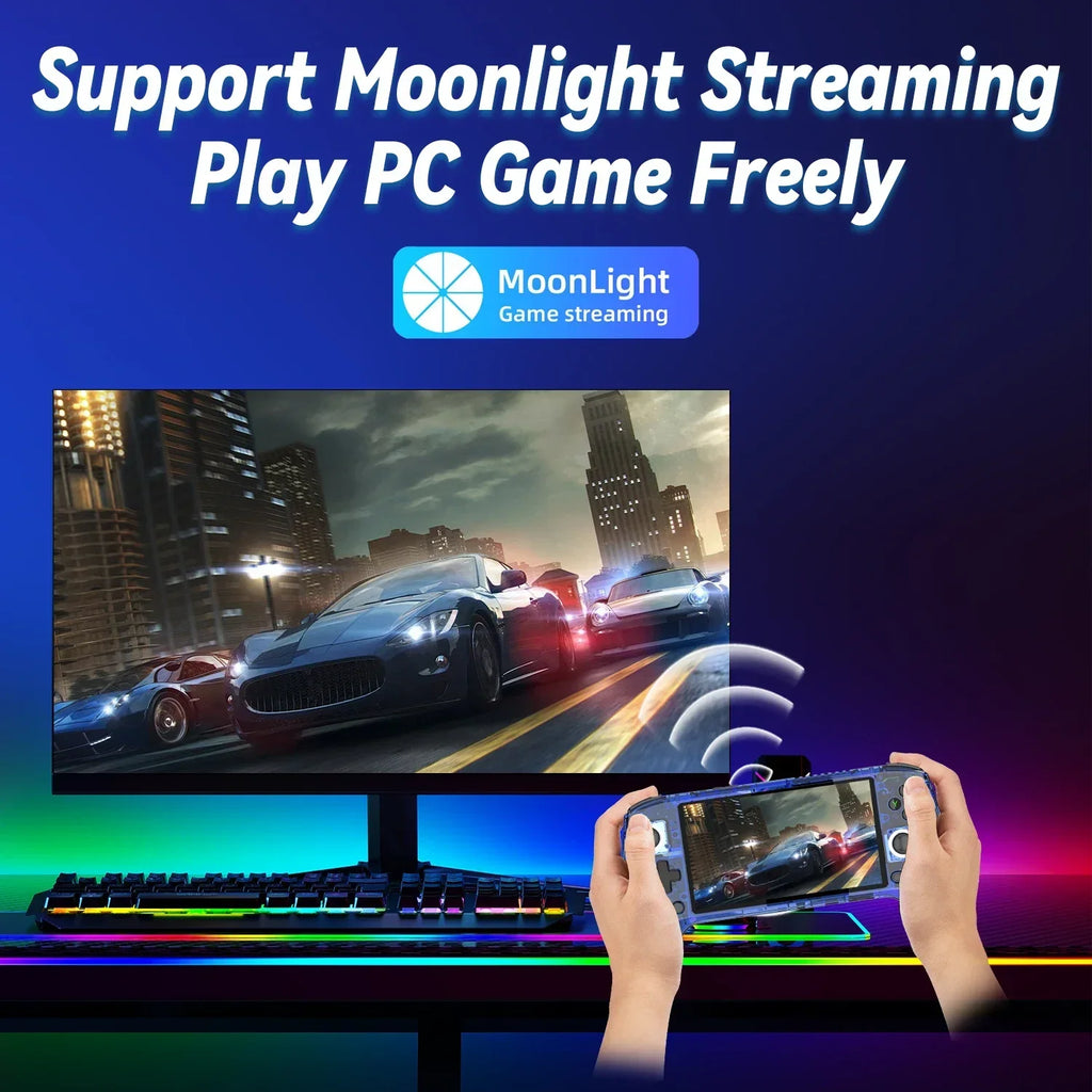 Consola de juegos portátil ANBERNIC con pantalla AMOLED de 5.48'', sistema operativo Android 13, batería de 5500 mAh, Bluetooth 5.0, consola de juegos retro, reproductor de videojuegos portátil RG556