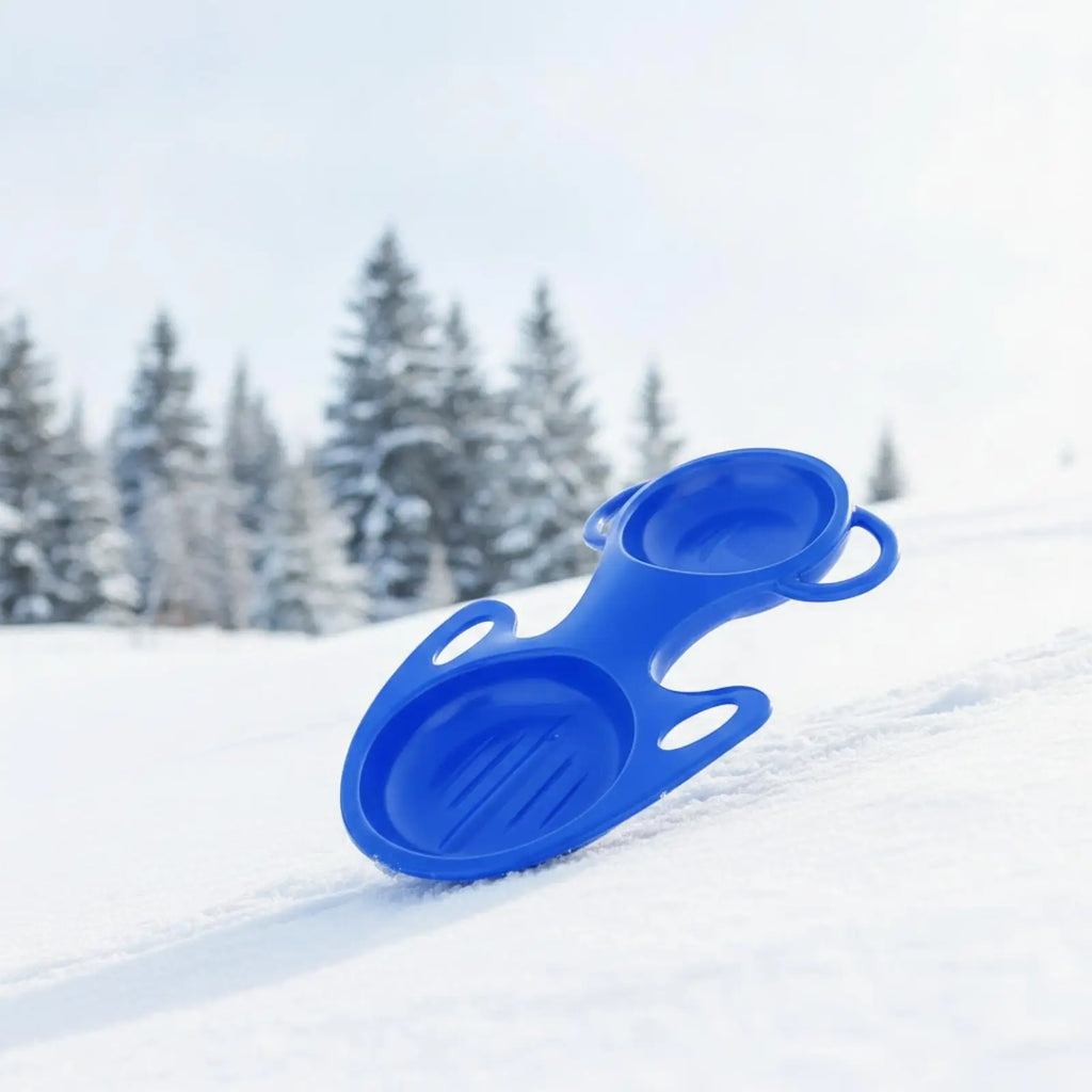 Trineo de nieve para dos personas, ligero y con asas, diseñado para el esquí de trineo, ideal para familias.