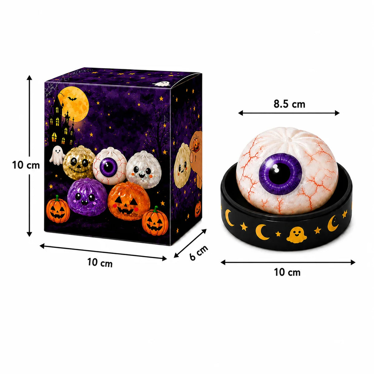 Juguete Antiestrés de 5.5cm/8.5cm con Forma de Fantasma de Halloween, Squishy de Presión de Ascenso Lento para Niños y Adultos, Regalo Antiansiedad