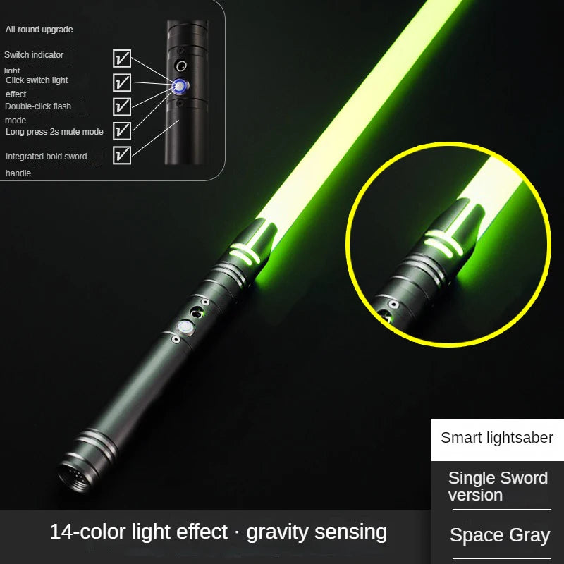 Juguete de espada láser de metal, sable de luz RGB con 7 colores, sonido, efectos Force FX, FOC Blaster, espada láser Jedi para niños, regalo