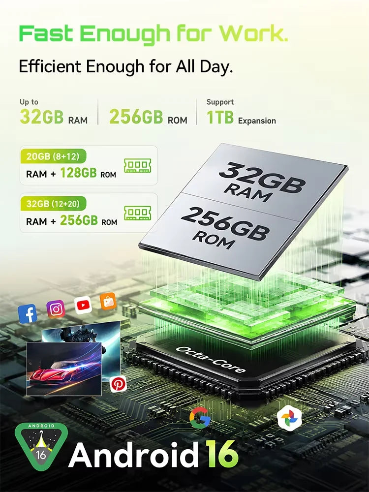 [Shipping From France] Cubot KingKong Dura Rugged Smartphone, 5000mAh Removable Battery * 2, Android 16, 20 (8+12)GB RAM+ 128GB ROM/32(12+20)GB RAM +256GB ROM, 6.88-Inch 120Hz Screen, NFC, Face ID +Fingerprint Unlock
