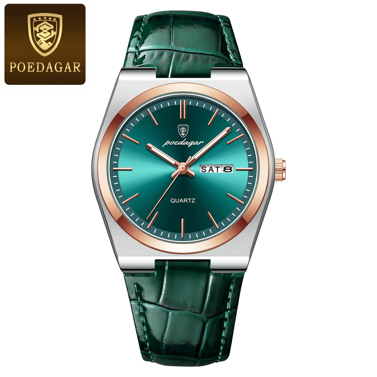 POEDAGAR Luxury Man Watch Waterproof Luminous Date Week Men Watch Simple Business Quartz Leather Men's Watches Relogio Masculino