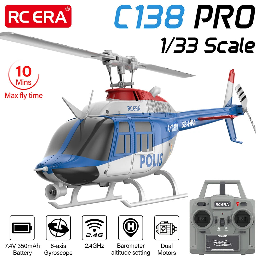 RC ERA C138 PRO Helicóptero 1/33 6 canales 6 ejes Gyro 2.4G Flujo óptico Posicionamiento 100M