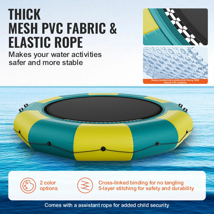 VEVOR-trampolín de agua recreativo, bóveda de agua inflable de 13 pies, plataforma de natación de rebote portátil, rebote flotante para niños y adultos
