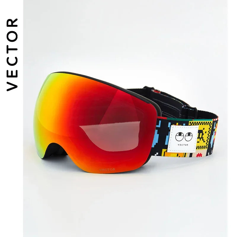 VECTOR OTG gafas de esquí Snowboard mujeres hombres gafas de esquí UV 400 gafas de protección contra la nieve adulto doble espejo esférico magnético
