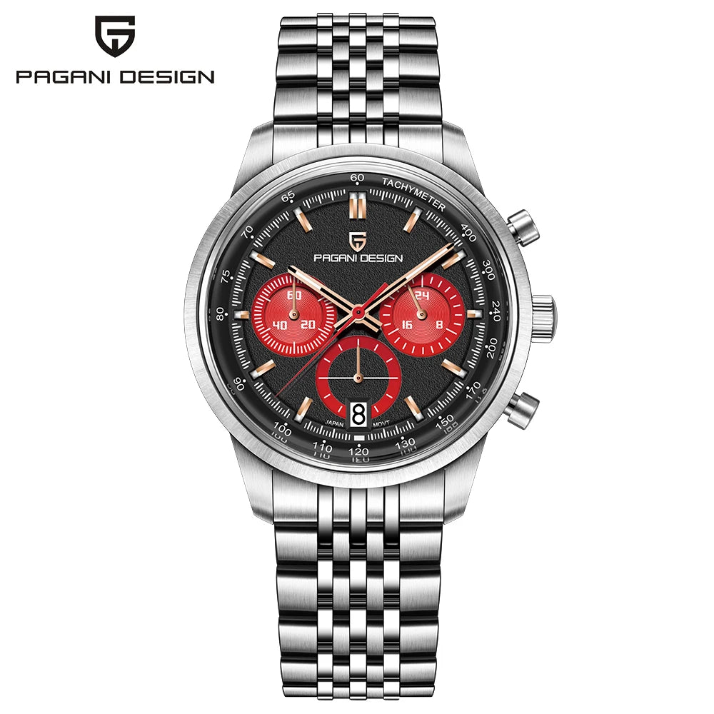 2026 commercial brand Pagani design men's quartz watches sports fashion vk63 men's watch all-steel calendar watch for men 10BAR