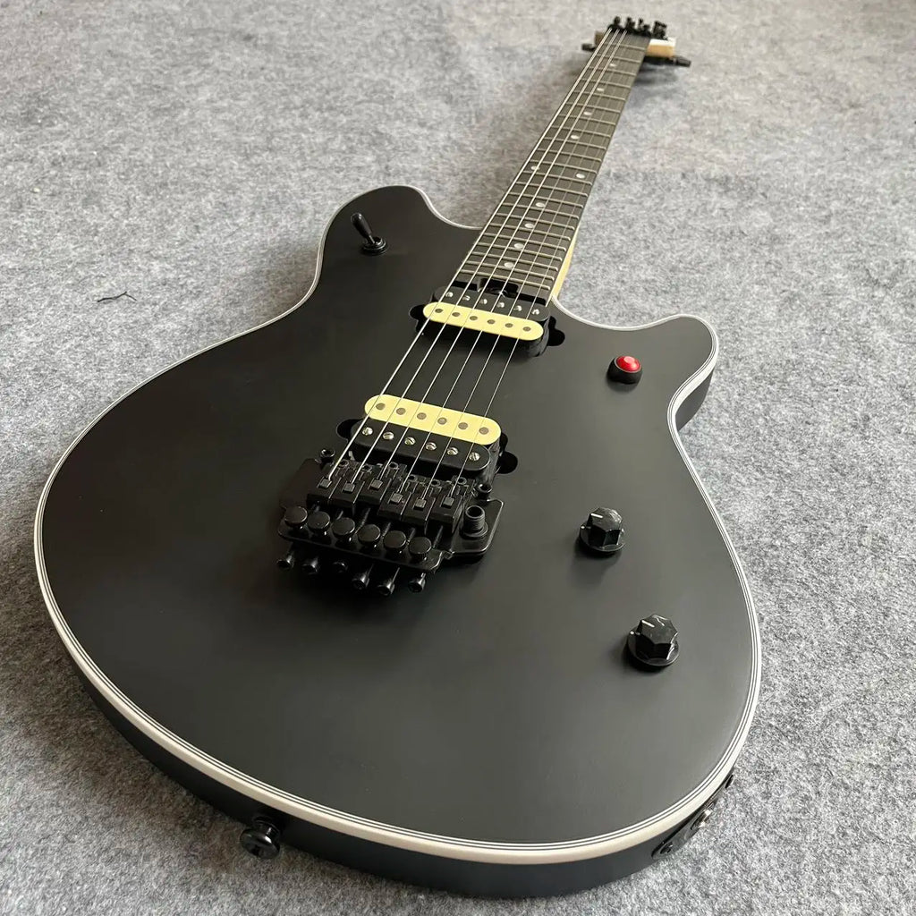 Puente de trémolo Floyd Rose negro mate personalizado para guitarra con perilla roja