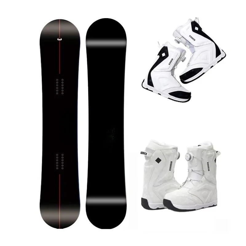 Kit de Snowboard All Mountain con Botas, Núcleo de Álamo con Fibra de Carbono, Set de Freestyle y Carving para Adultos