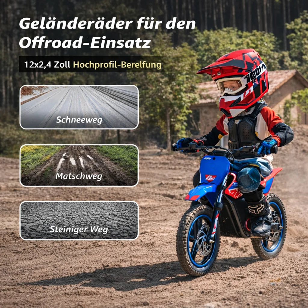 Mini moto eléctrica de cross Rfn 150: Motocicleta eléctrica todoterreno para niños, 200 W, 2 velocidades, para niños y niñas, vehículo eléctrico