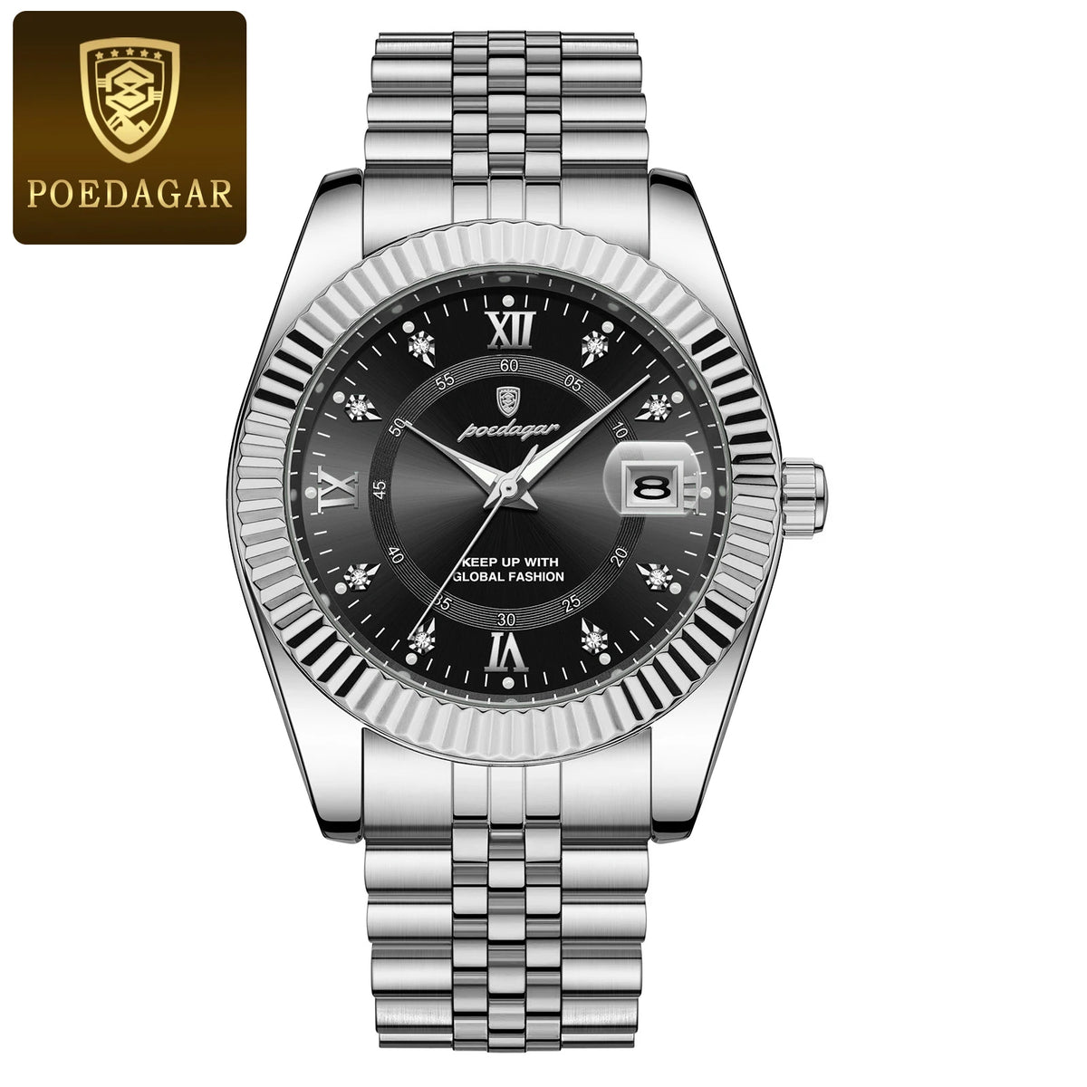 Reloj de lujo para hombre POEDAGAR, resistente al agua, acero inoxidable, luminoso, reloj de pulsera militar, cronógrafo de cuarzo para negocios