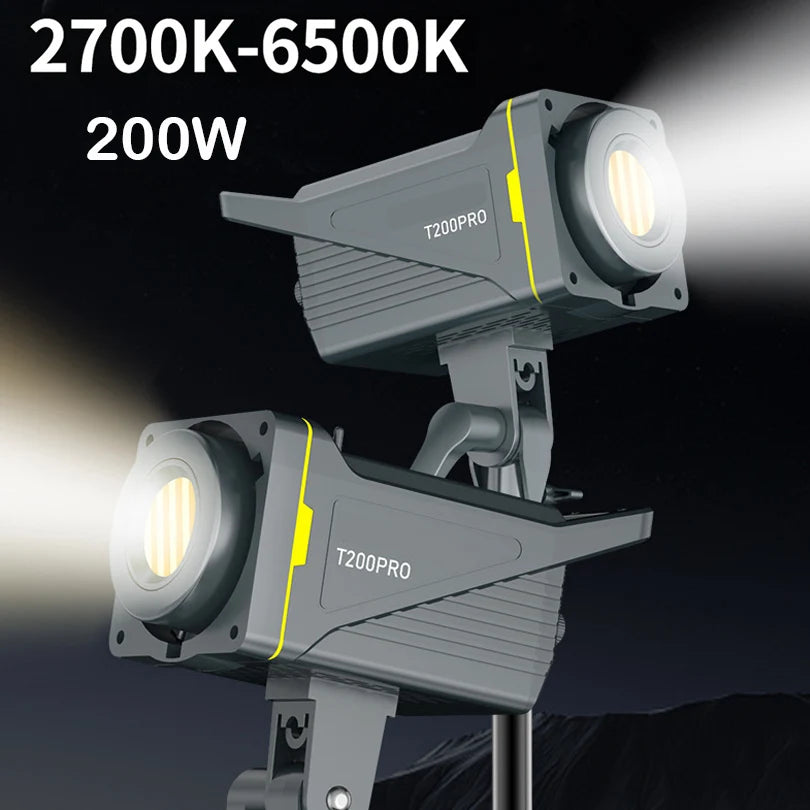 Luz de vídeo con montaje en V de 200W con Control inalámbrico CRI 95+ 2700K-6500K 220V lámpara solar lámpara Bowens COB fotografía interior y exterior