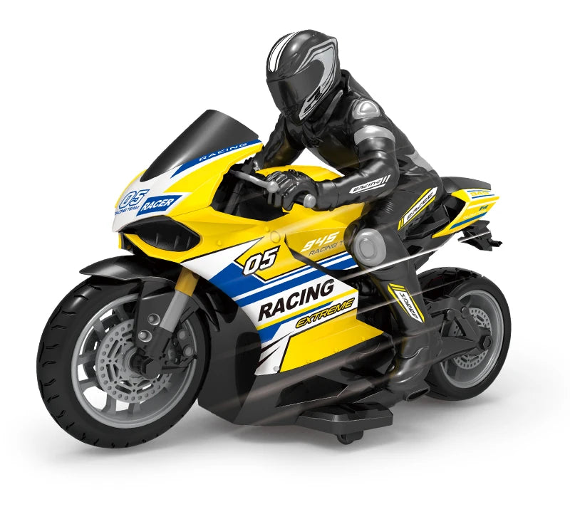 Motocicleta RC a escala 1/10, coche de carreras eléctrico a control remoto de 4 canales, alta velocidad, para derrapes, regalo de Navidad para niños