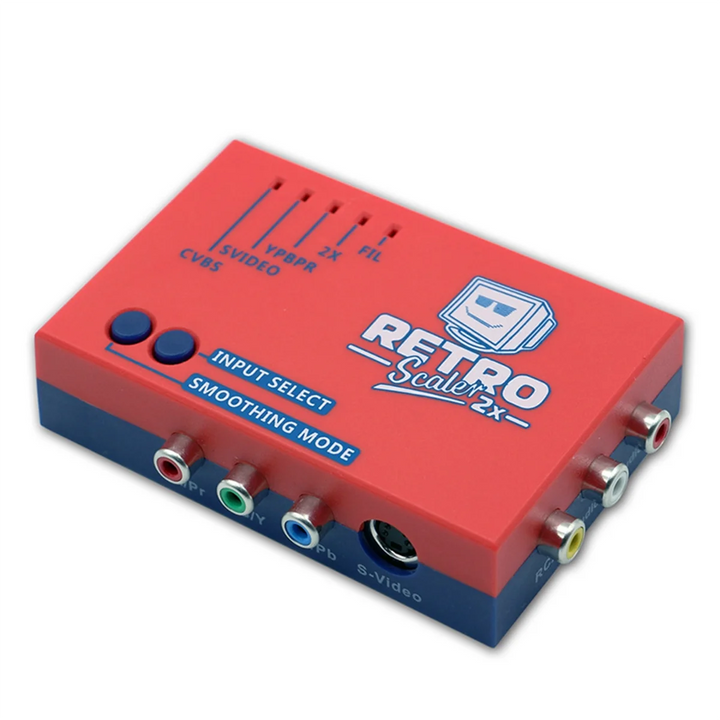 AA91 For RetroScaler2x AV to HD Converter Line-Doubler for Retro Game Consoles PS2 N64 NES Dreamcast Saturn MD1 MD2,Red