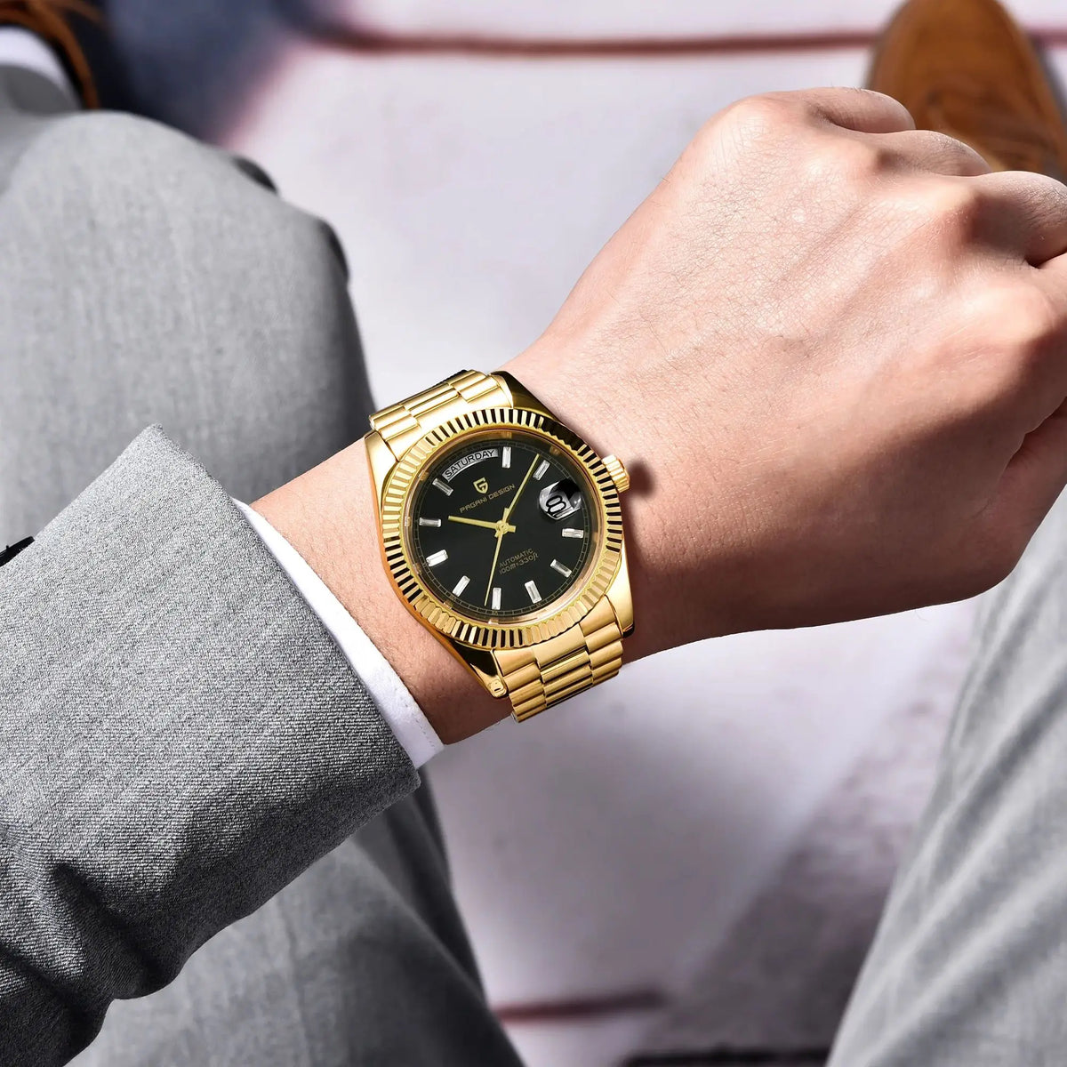 Reloj Pagani Design 2025 Nuevo para hombre, 40MM, día y fecha, marca de lujo, reloj automático de oro, mecánico, resistente al agua