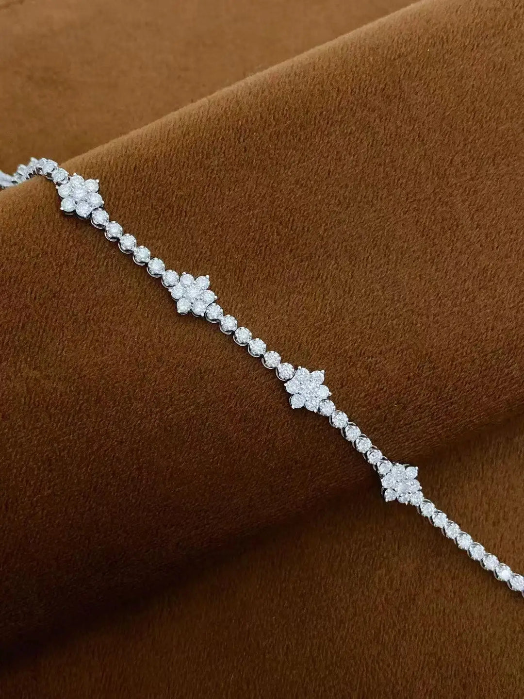 Pulsera de tenis con diamantes cultivados en laboratorio de corte redondo DEF / VS VVS de 2.7 ct en total, 17cm-18cm, oro blanco de 10K, 14K, 18K, para ella, regalo de aniversario.