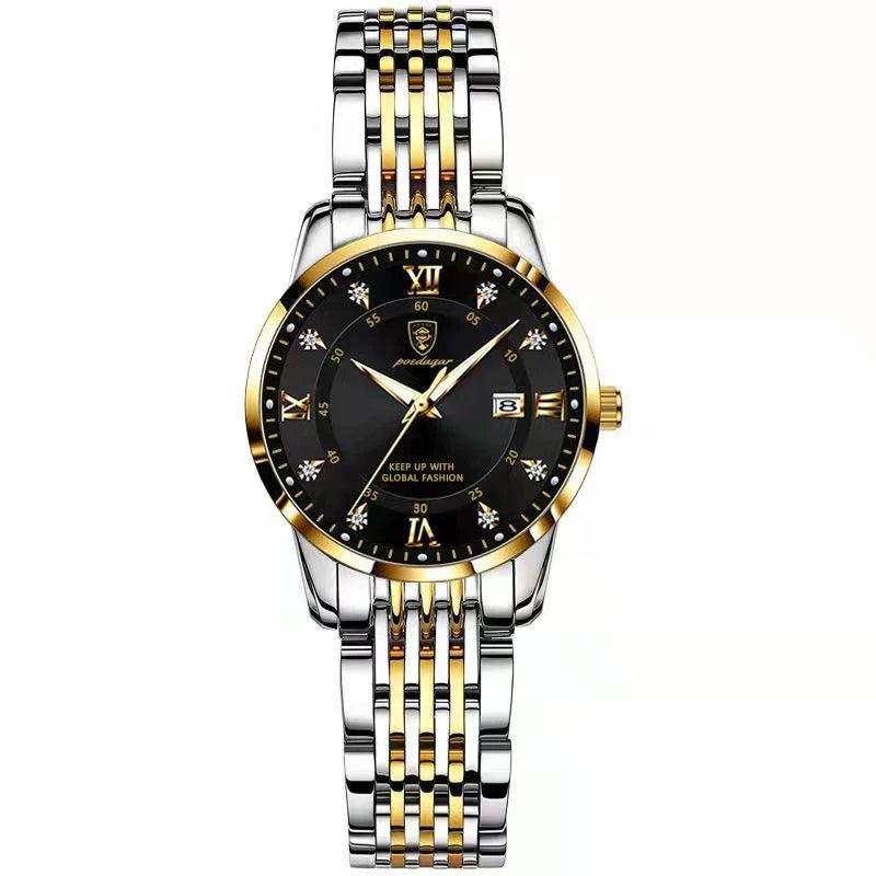 Reloj original para mujer POEDAGAR, resistente al agua, acero inoxidable, luminoso, con fecha, reloj de pulsera de moda para dama, reloj de cuarzo para negocios.
