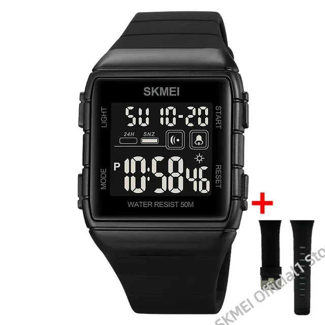 Reloj digital militar para hombre SKMEI 1960, deportivo, con calendario, cuenta regresiva, resistente al agua, a prueba de golpes, reloj de pulsera para hombre 1560