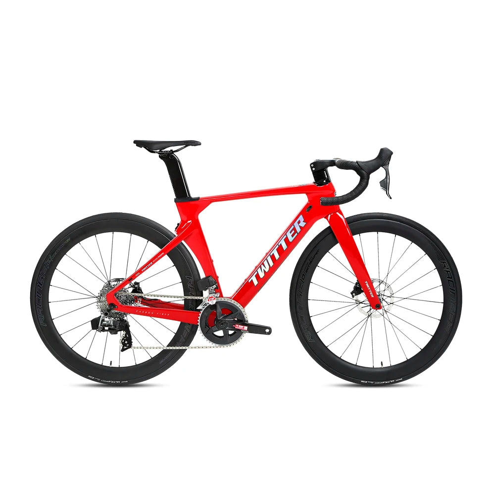 TWITTER R10Pro 105R7120-24 velocidades, bicicleta de carretera de fibra de carbono T800 rompevientos con frenos de disco hidráulicos, 56 cm