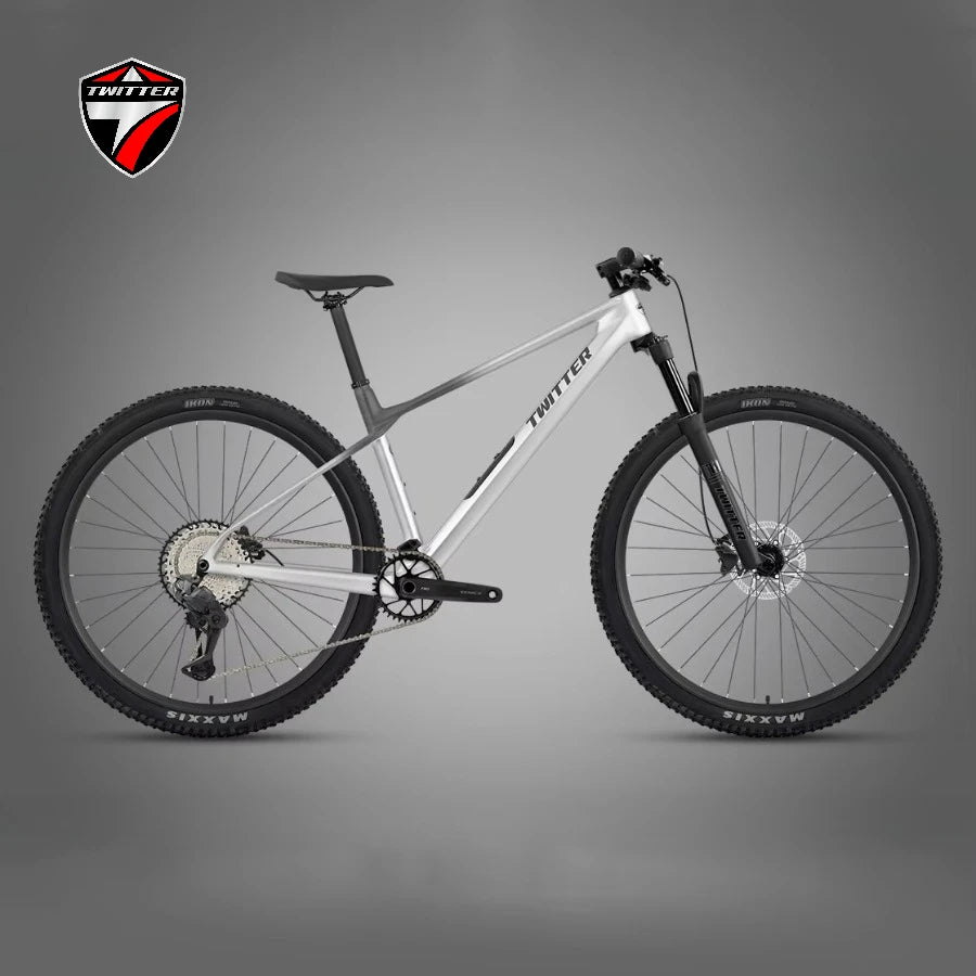 Bicicleta de montaña de fibra de carbono para campo a través (XC), freno de disco hidráulico, velocidad variable electrónica TWITTER M10 SENTYEH ES800-13S/XT/M8100-12S