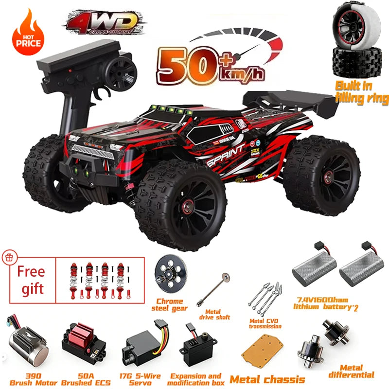 SG116MAX SCY9522 1:16 Auto de Carreras de Alta Velocidad con Derrape a 80KM/H, Motor sin Escobillas, 4WD, 9522PRO 50KM/H, Auto RC Todoterreno, Juguetes para Niños, Regalo